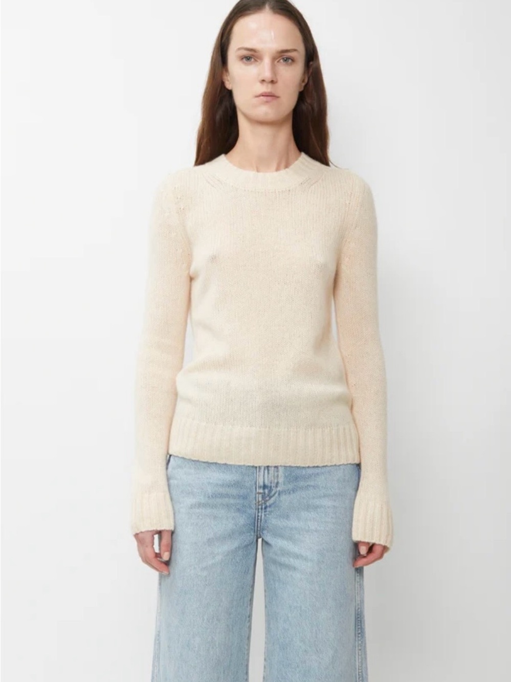 Khaite Mary Jane Cashmere Sweater in Custard